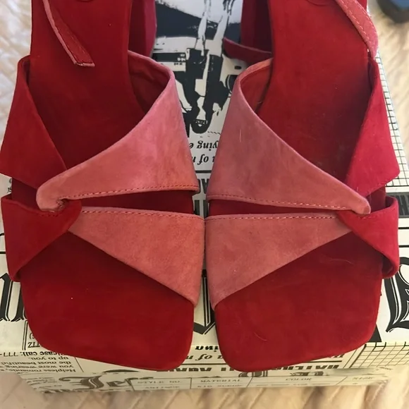 NIB Jeffrey Campbell Antique Suede Sandals Sz. 9 - Picture 6 of 11